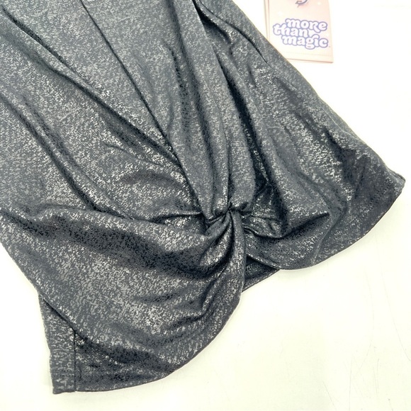 NWT MORE THAN MAGIC Girl's Black Glitter Front Knot Tank Top Size 4/5 - Picture 3 of 10